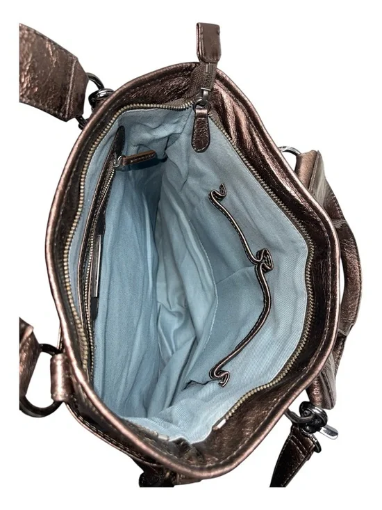 Elliott Lucca Estella Metallic Bronze Leather Shoulder Bag NWT - Picture 5 of 7